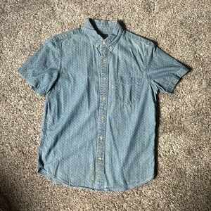 American Eagle polka dot jean shirt